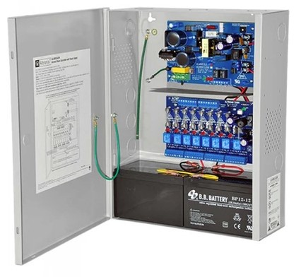 Altronix Power Supply/Charger, 8 Fused Class 2 Relay Outputs, 12/24VDC @ 4A with Enclosure