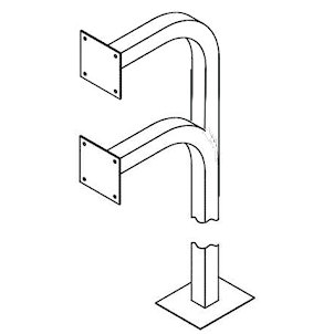 Outdoor Dual Mounting Post. Street height