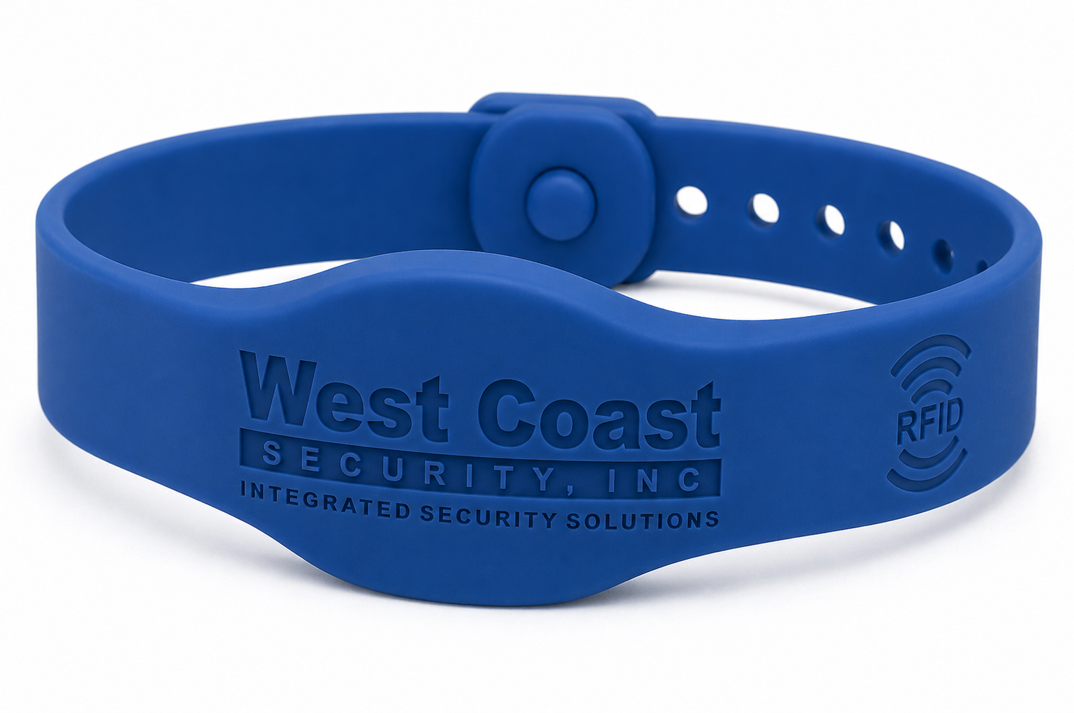 Blue silicone HID 26-bit RFID wristband